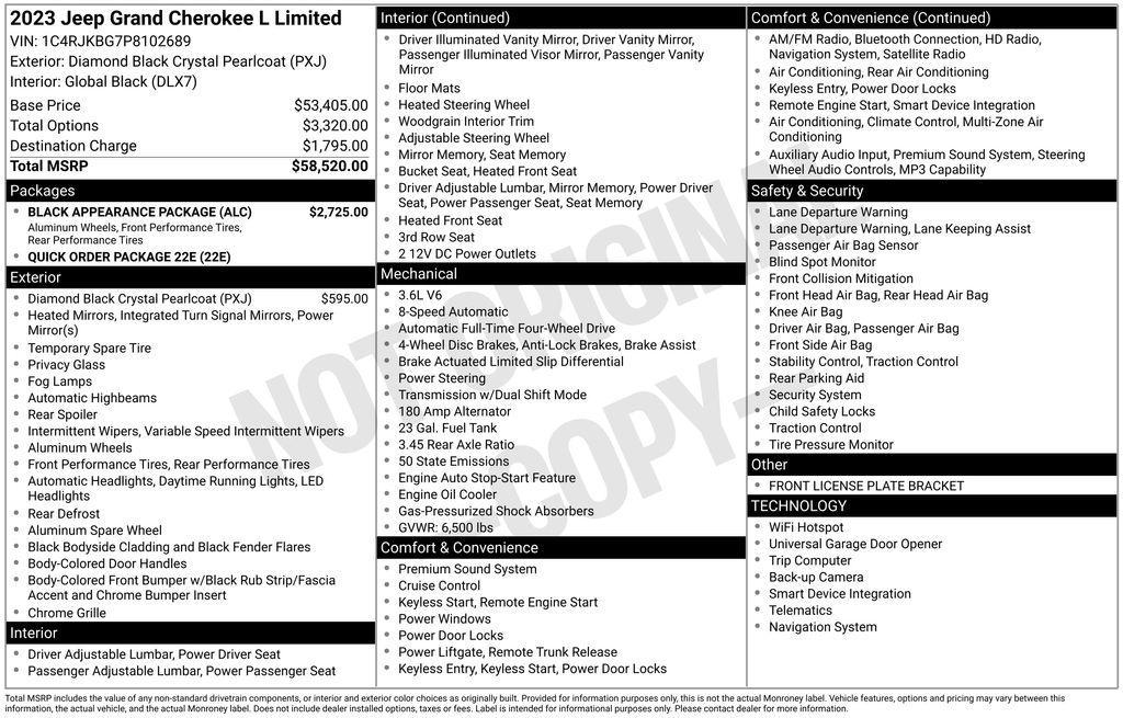 used 2023 Jeep Grand Cherokee L car, priced at $35,500