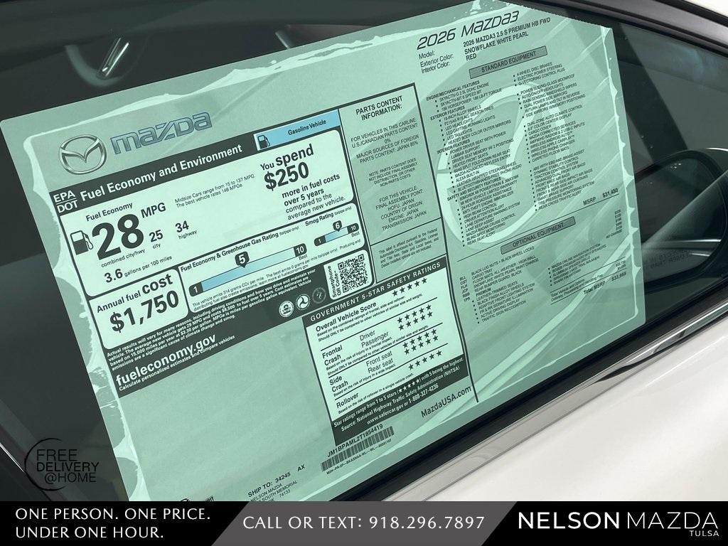 new 2026 Mazda Mazda3 car, priced at $31,451