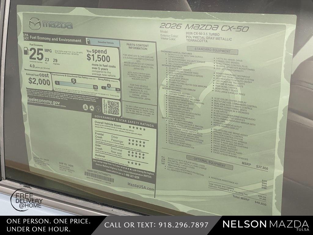 new 2026 Mazda CX-50 car, priced at $39,330