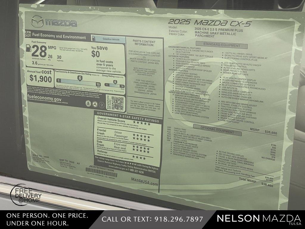 new 2025 Mazda CX-5 car, priced at $35,960