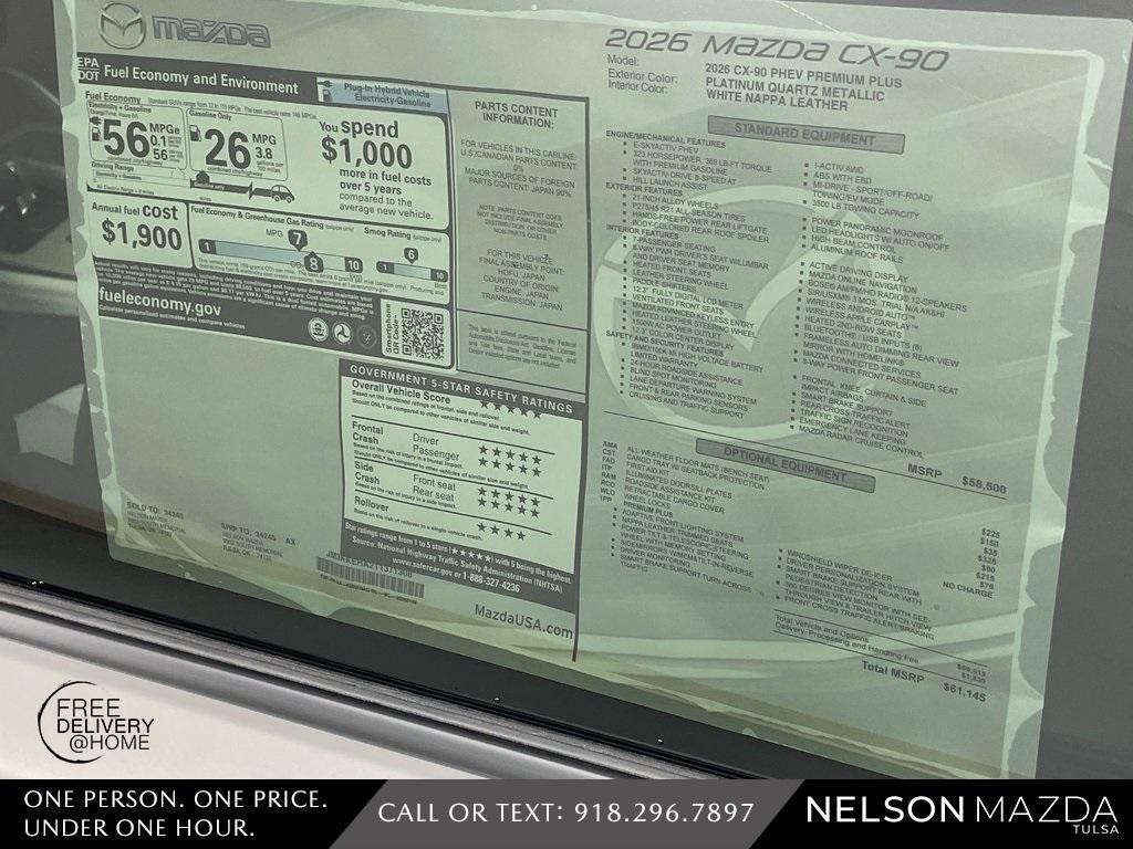 new 2026 Mazda CX-90 car, priced at $57,459