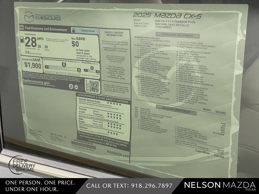 new 2025 Mazda CX-5 car, priced at $35,790