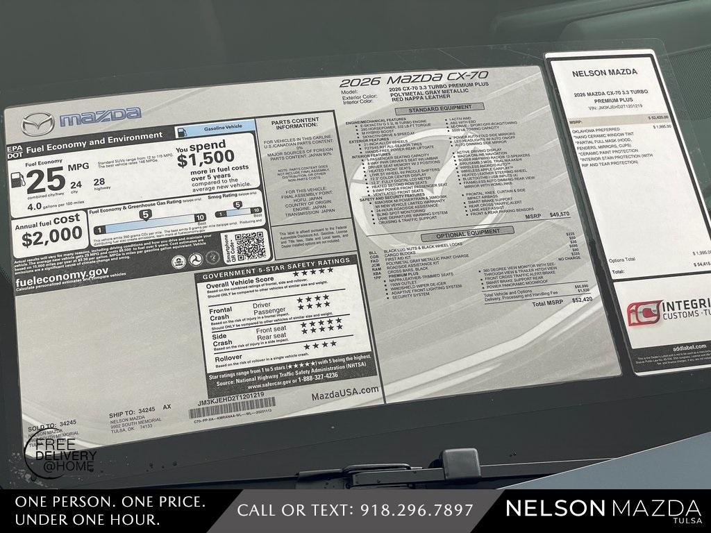 new 2026 Mazda CX-70 car, priced at $51,460