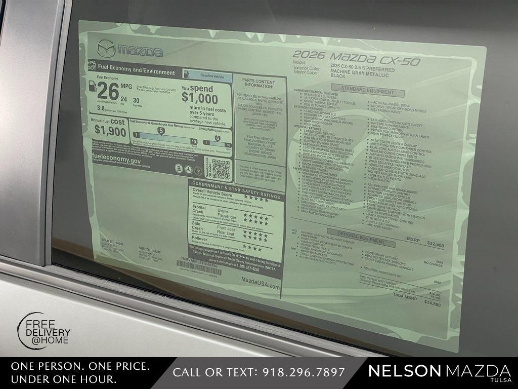 new 2026 Mazda CX-50 car, priced at $33,927