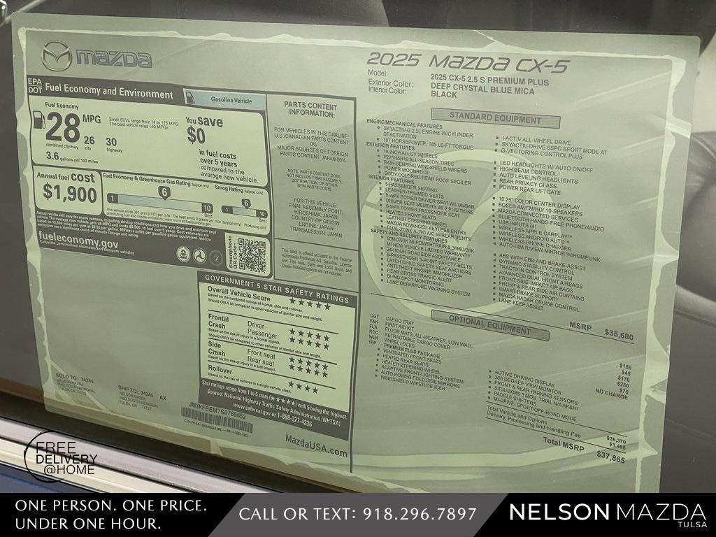 new 2025 Mazda CX-5 car, priced at $35,365