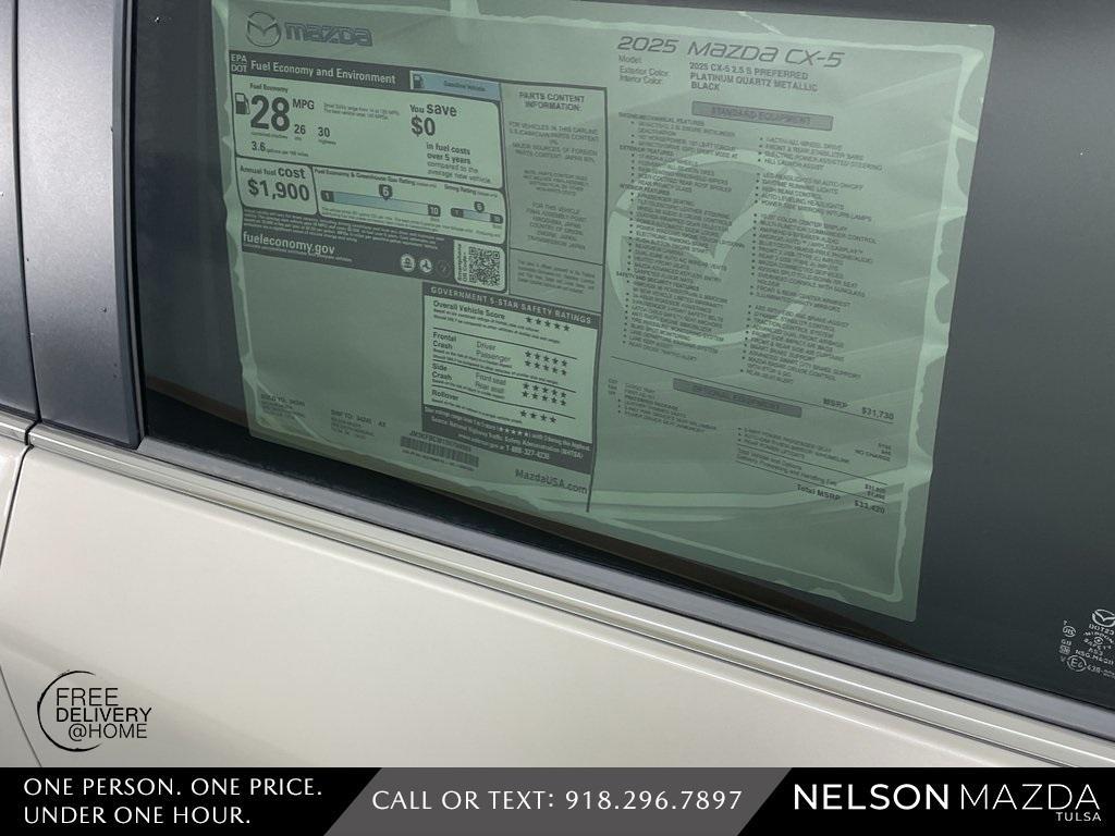 new 2025 Mazda CX-5 car, priced at $30,920