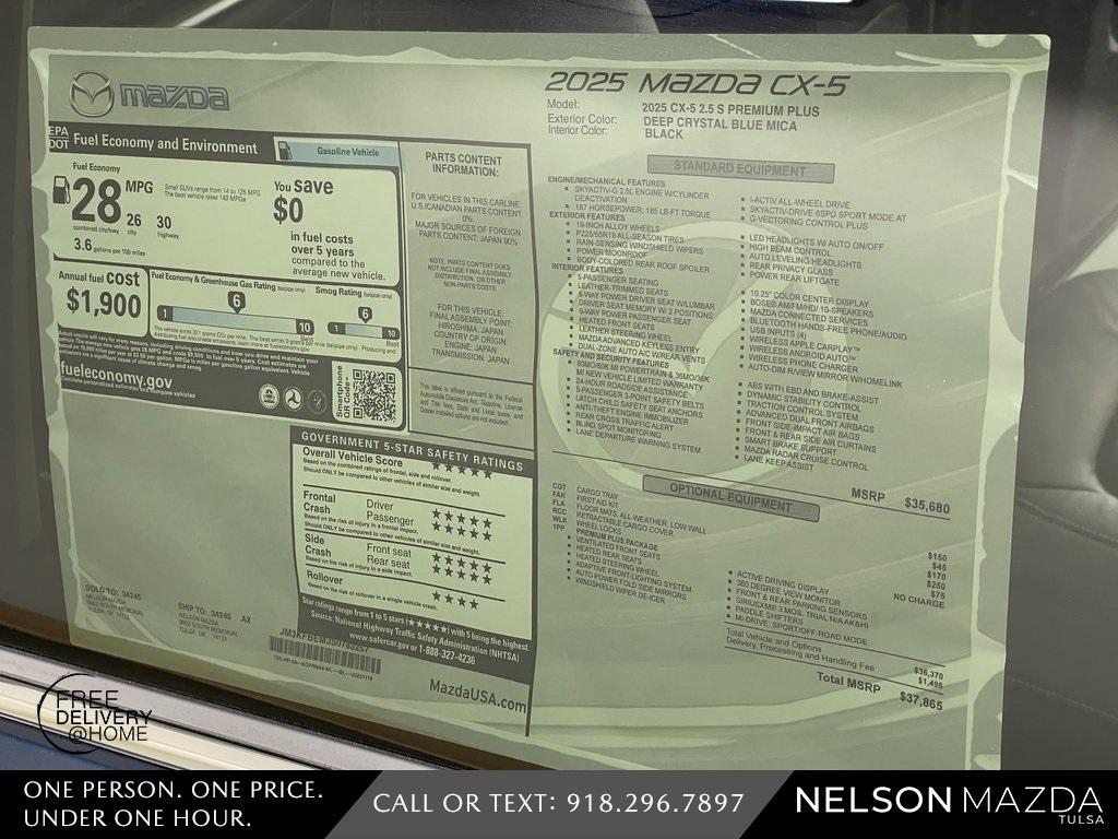 new 2025 Mazda CX-5 car, priced at $35,365