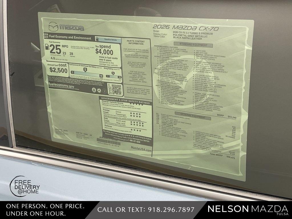 new 2026 Mazda CX-70 car, priced at $54,475
