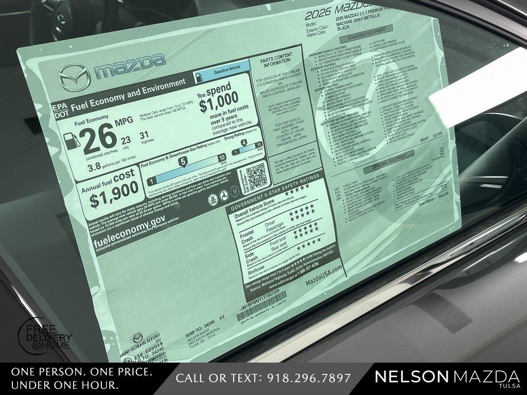 new 2026 Mazda Mazda3 car, priced at $38,535