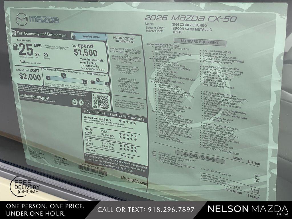 new 2026 Mazda CX-50 car, priced at $40,004