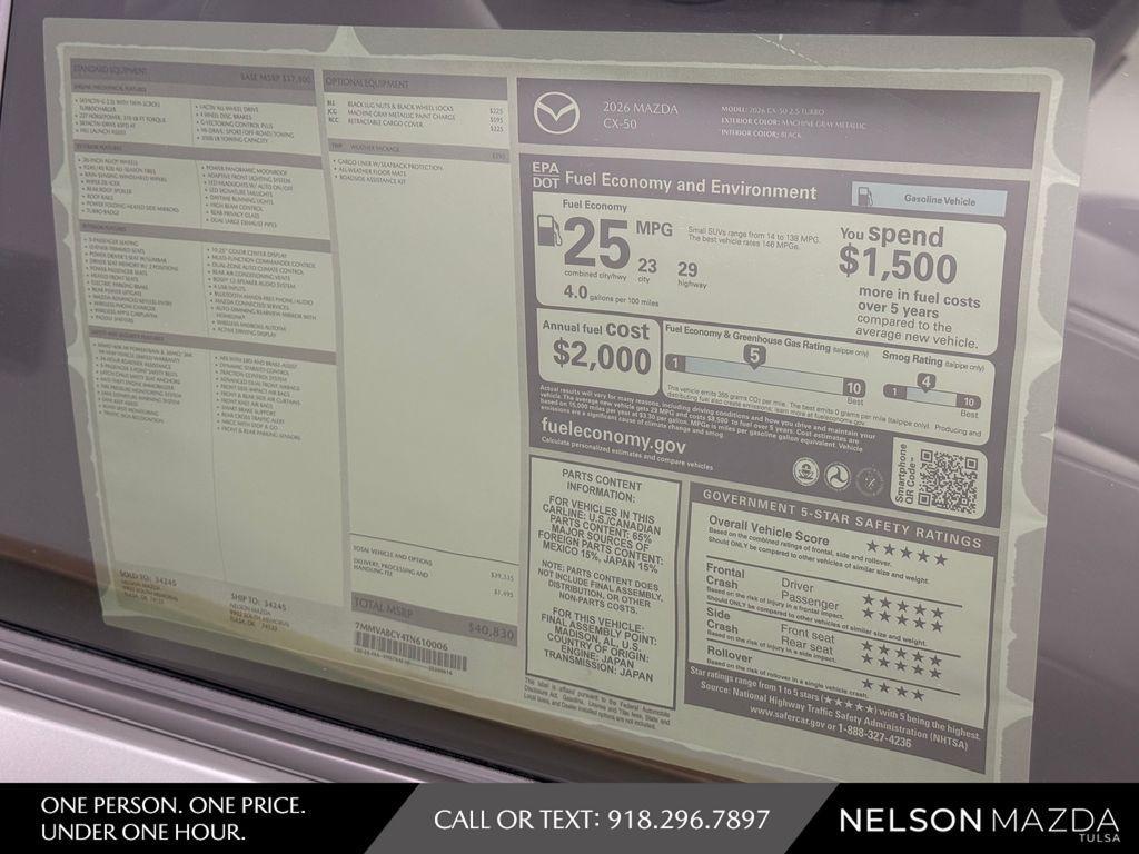 new 2026 Mazda CX-50 car, priced at $39,528