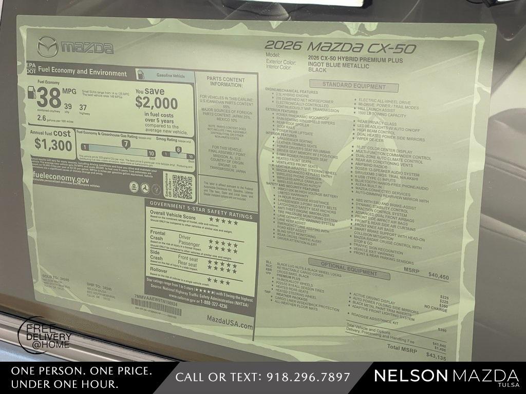 new 2026 Mazda CX-50 car, priced at $42,630