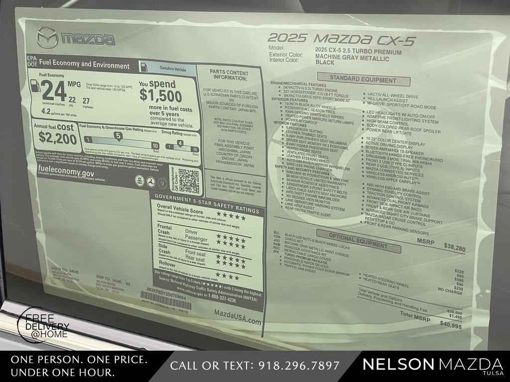 new 2025 Mazda CX-5 car, priced at $38,495