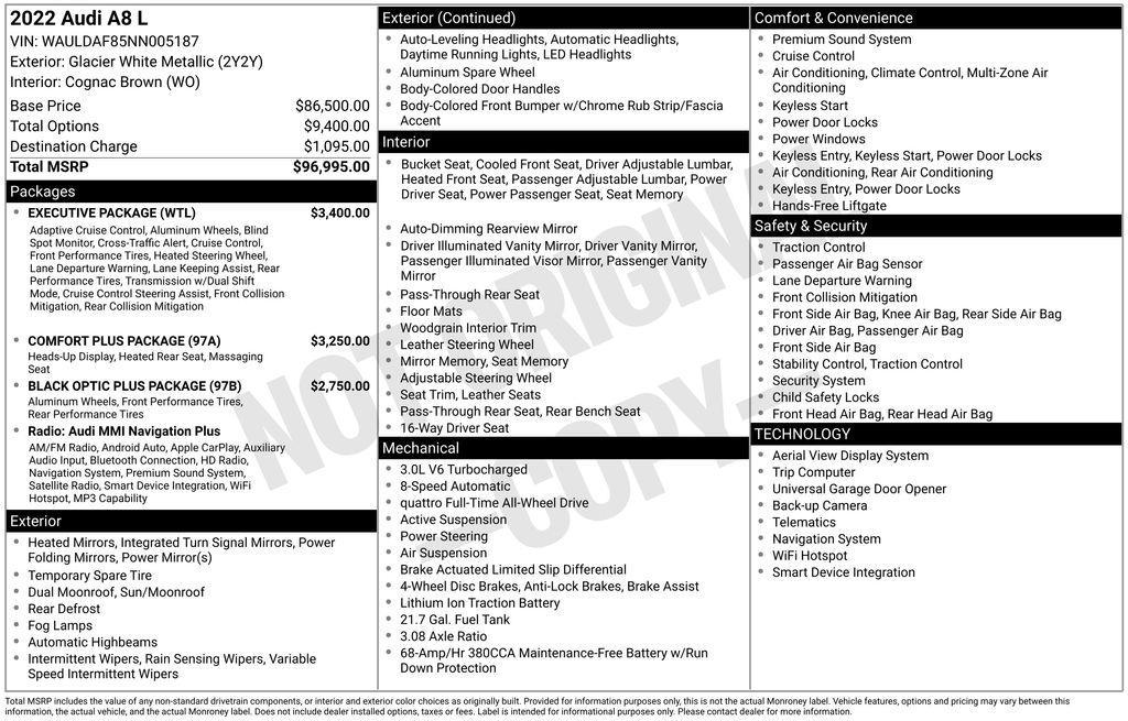 used 2022 Audi A8 car, priced at $45,022