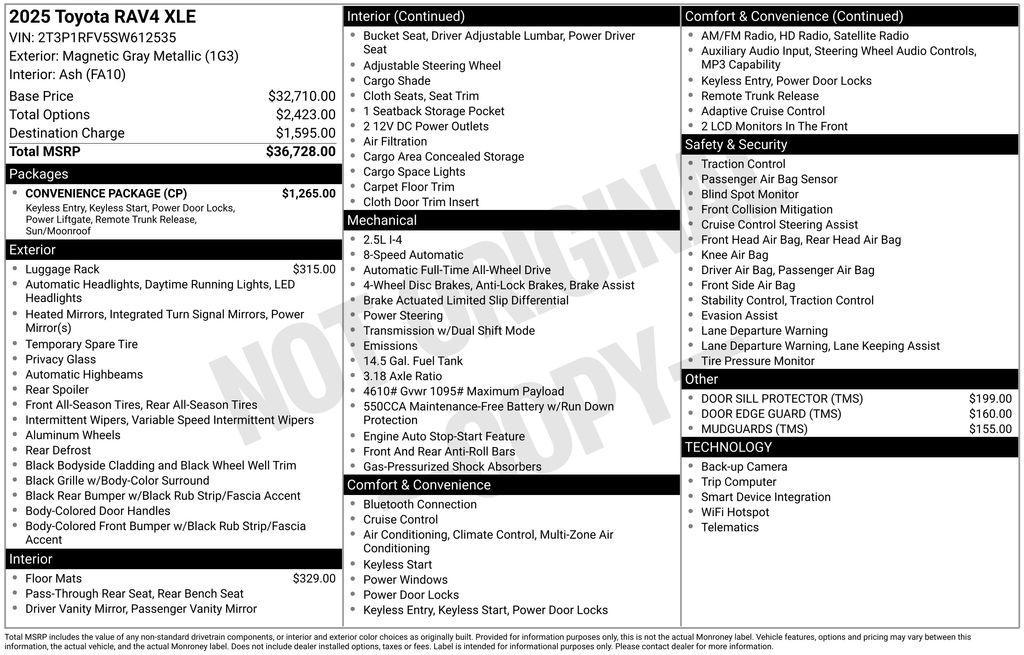 used 2025 Toyota RAV4 car, priced at $35,500