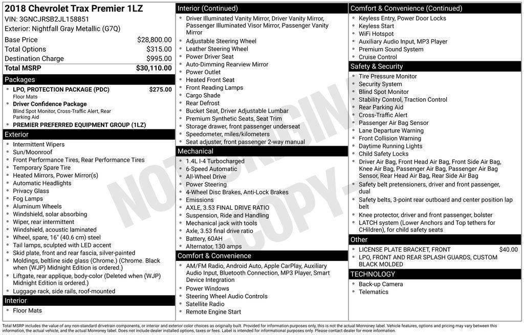 used 2018 Chevrolet Trax car, priced at $9,232