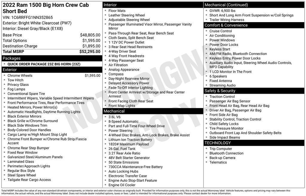 used 2022 Ram 1500 car, priced at $30,335