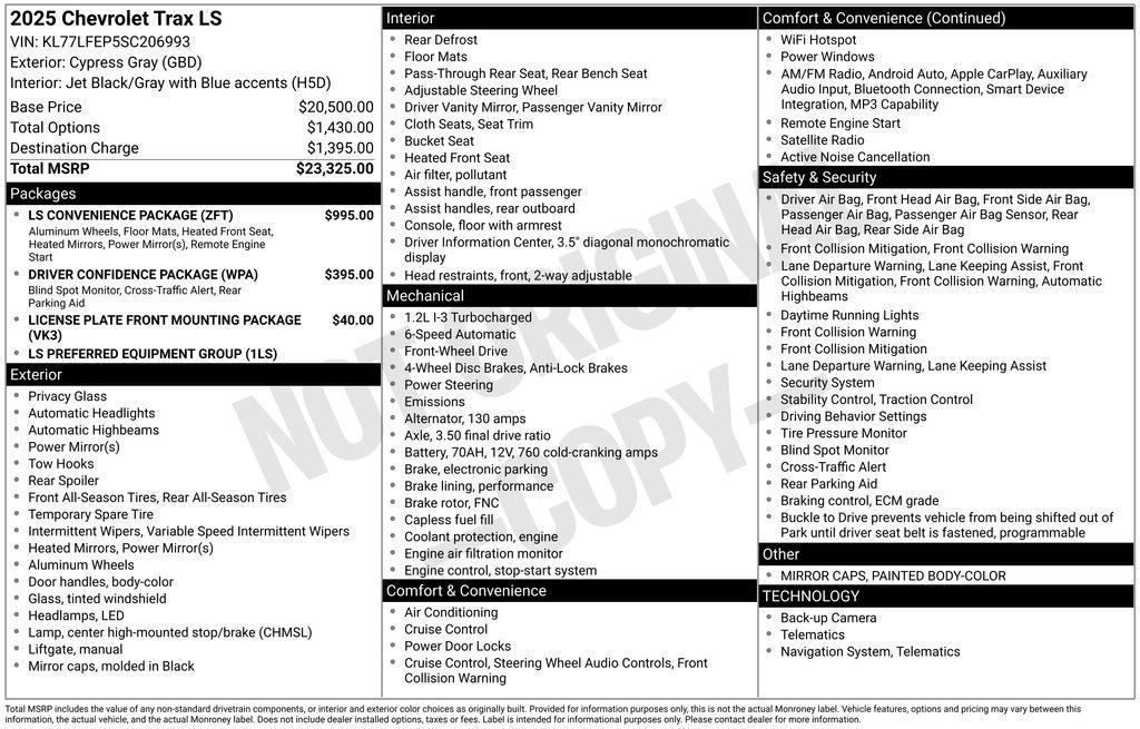 used 2025 Chevrolet Trax car, priced at $21,753