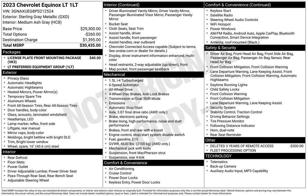 used 2023 Chevrolet Equinox car, priced at $21,500