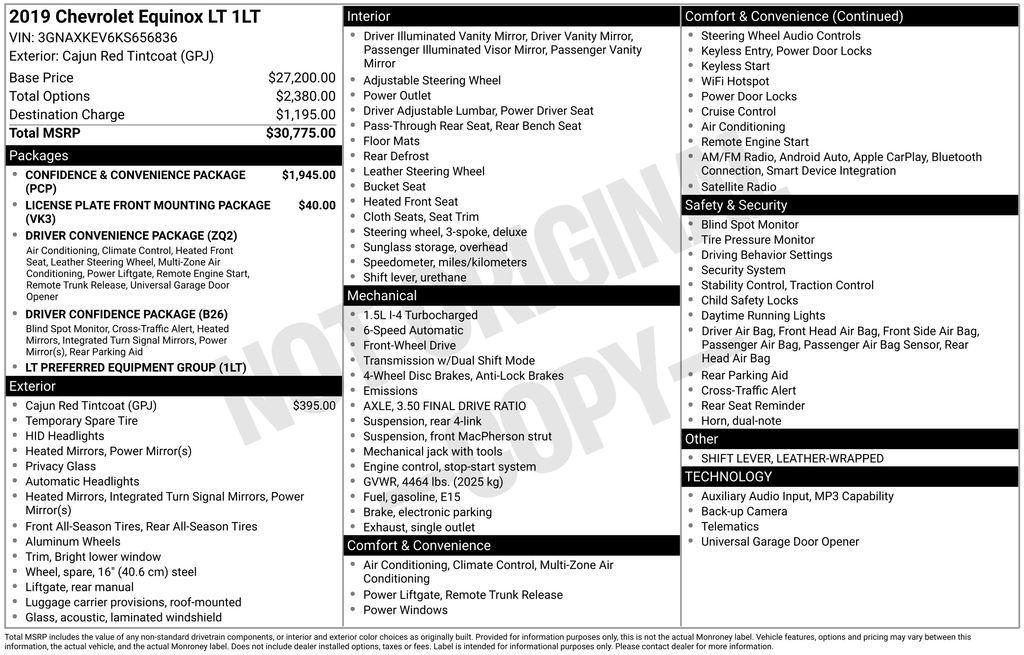 used 2019 Chevrolet Equinox car, priced at $17,000