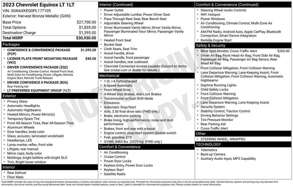 used 2023 Chevrolet Equinox car, priced at $22,000