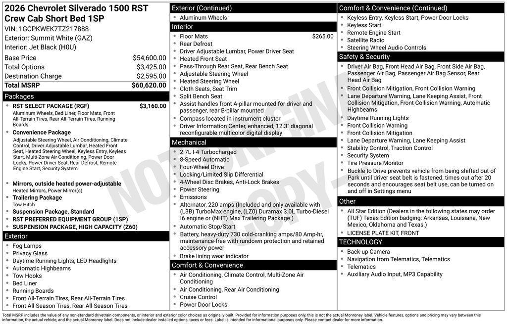 new 2026 Chevrolet Silverado 1500 car, priced at $45,070