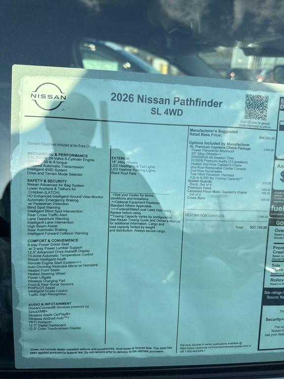 new 2026 Nissan Pathfinder car, priced at $47,542