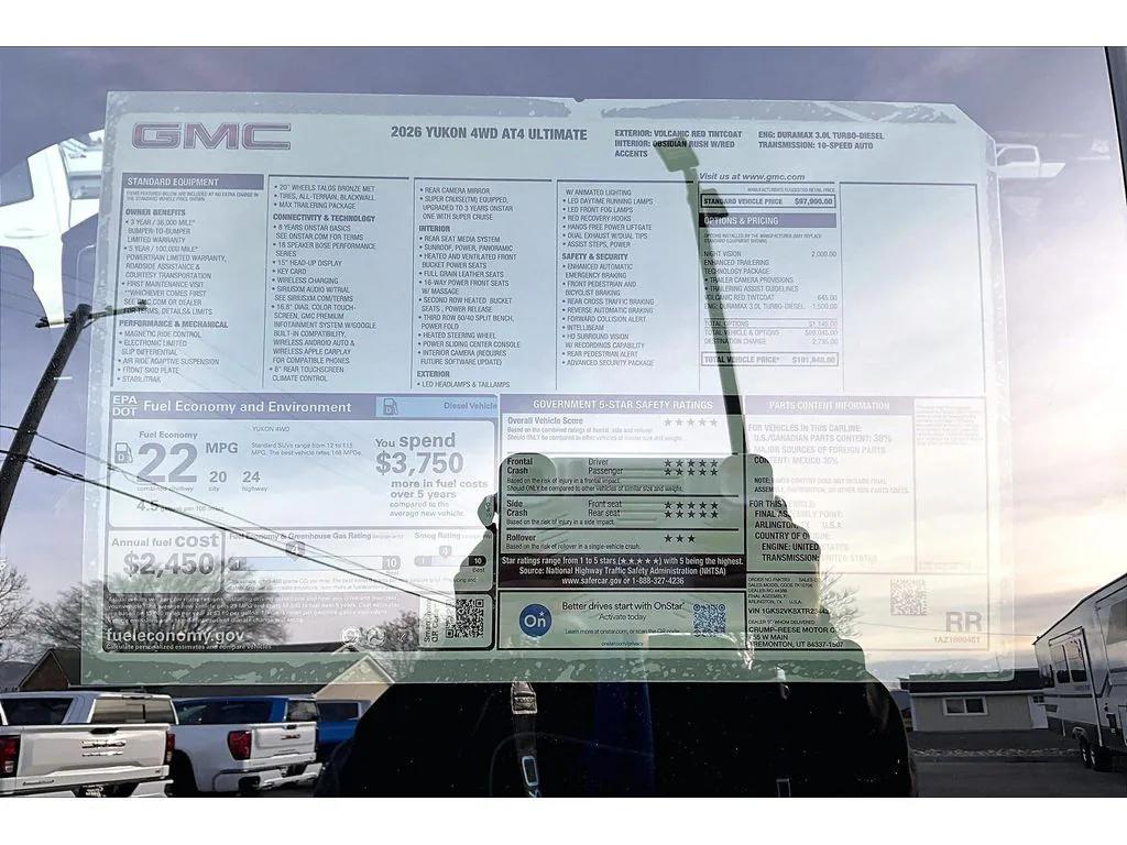 new 2026 GMC Yukon car, priced at $100,822