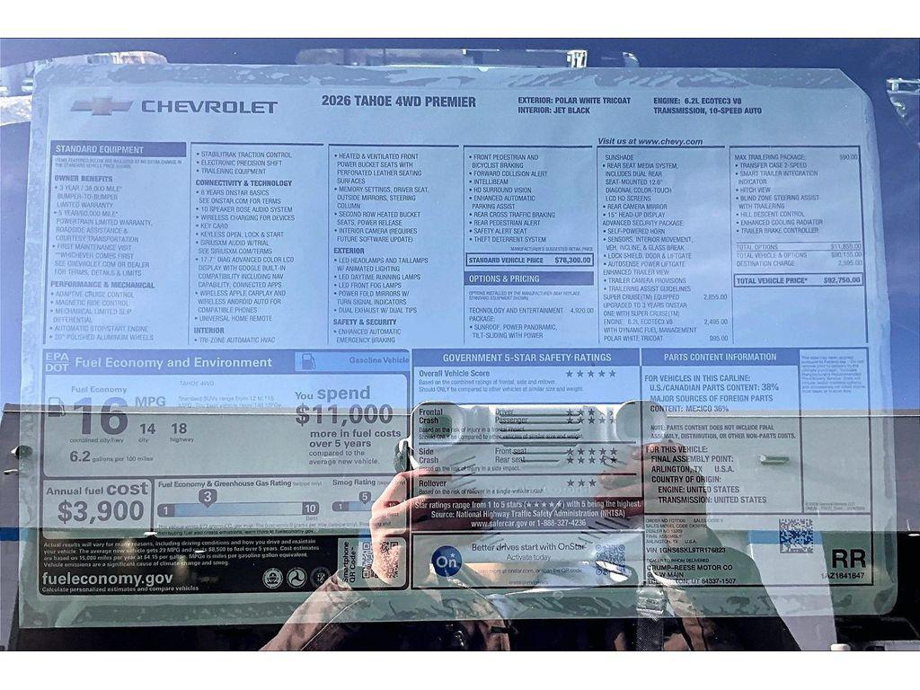 new 2026 Chevrolet Tahoe car, priced at $86,490