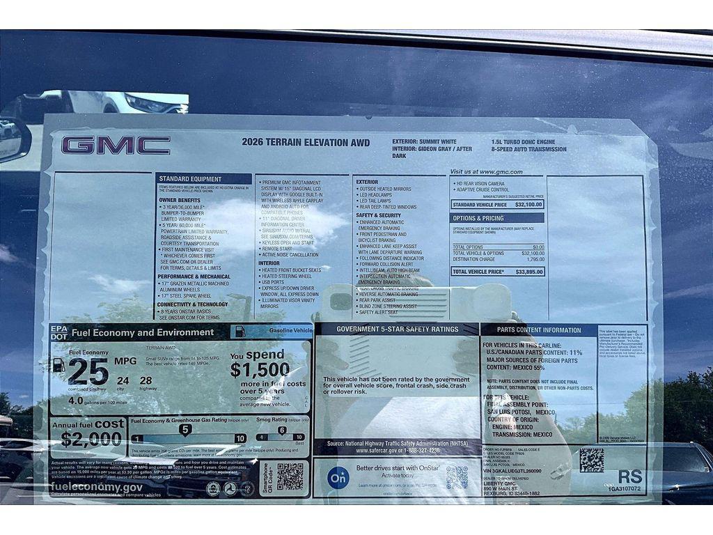 new 2026 GMC Terrain car, priced at $32,437
