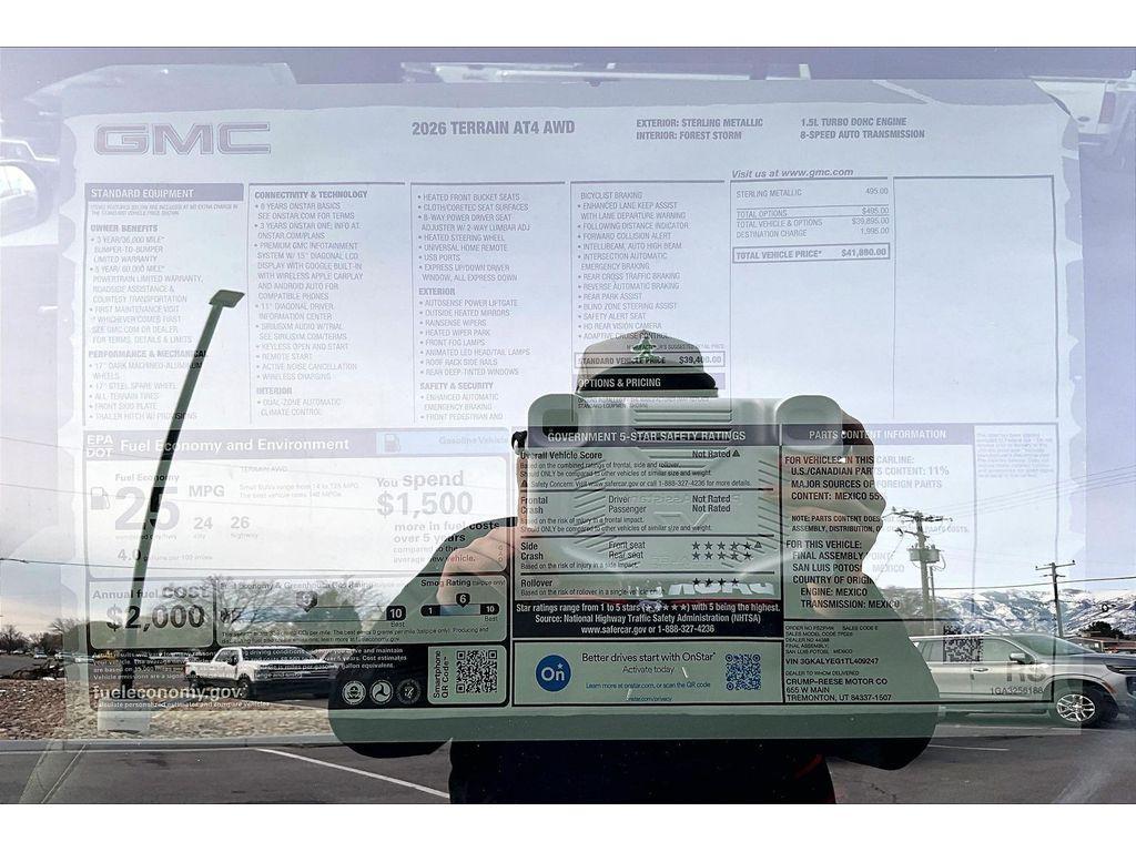 new 2026 GMC Terrain car, priced at $39,215