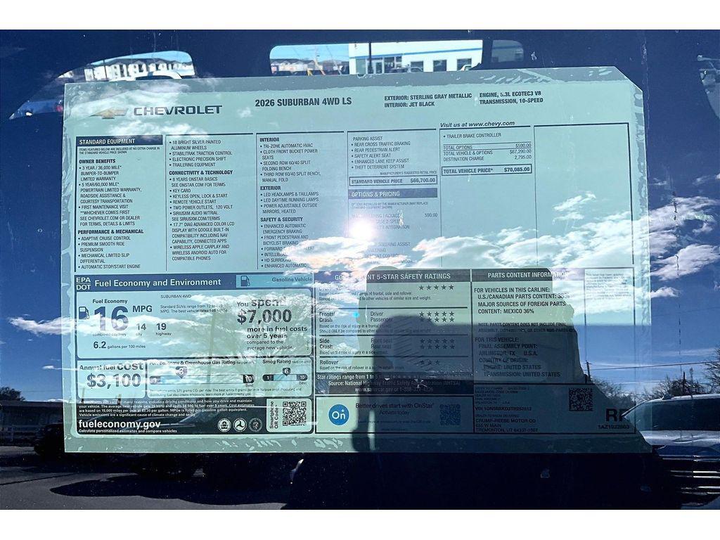 new 2026 Chevrolet Suburban car, priced at $67,983