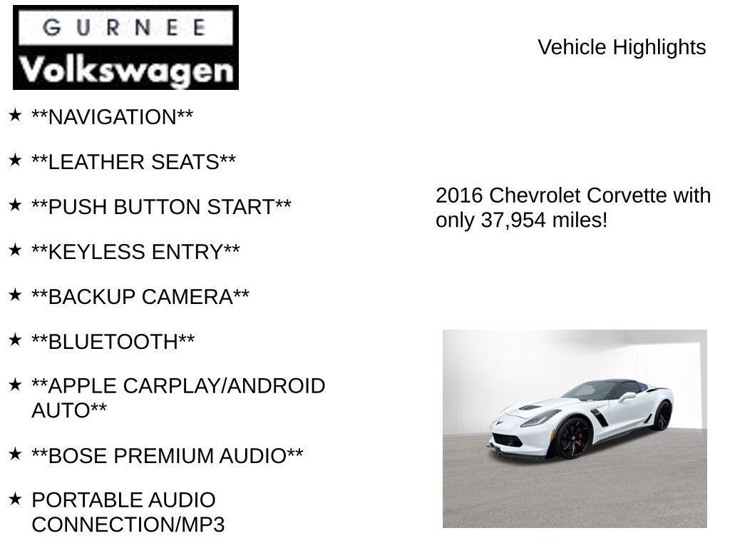 used 2016 Chevrolet Corvette car, priced at $60,701
