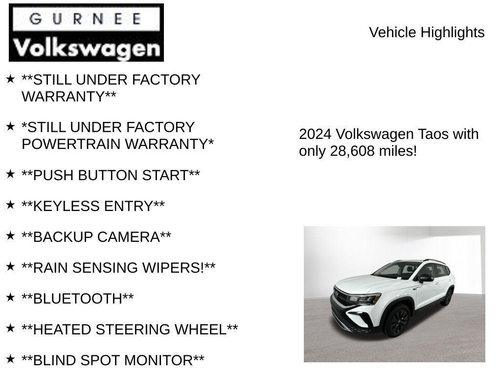 used 2024 Volkswagen Taos car, priced at $18,699
