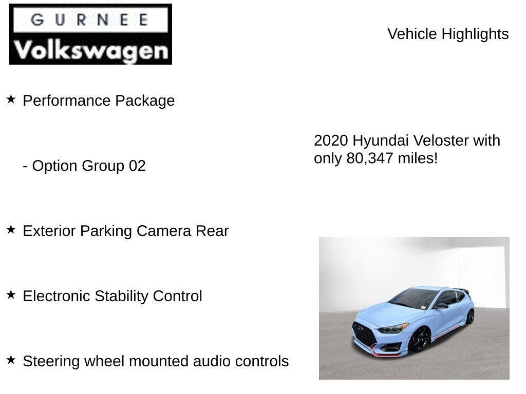 used 2020 Hyundai Veloster N car, priced at $17,299