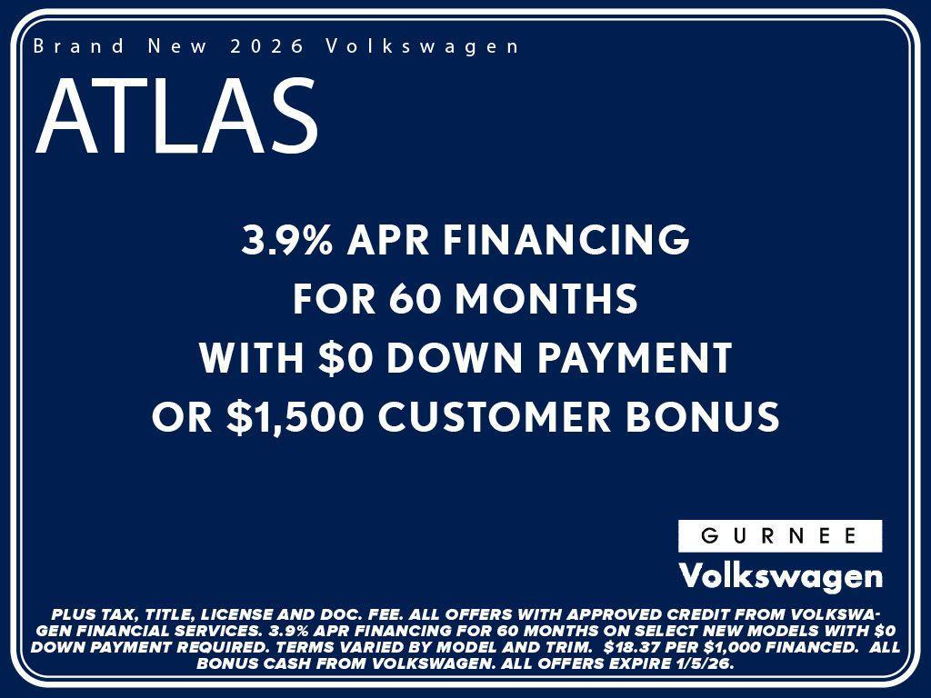 new 2026 Volkswagen Atlas car, priced at $43,876