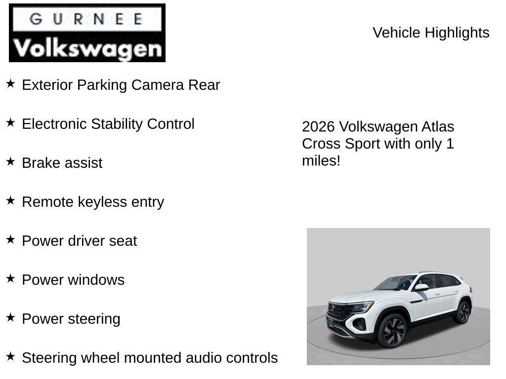 new 2026 Volkswagen Atlas Cross Sport car, priced at $39,470