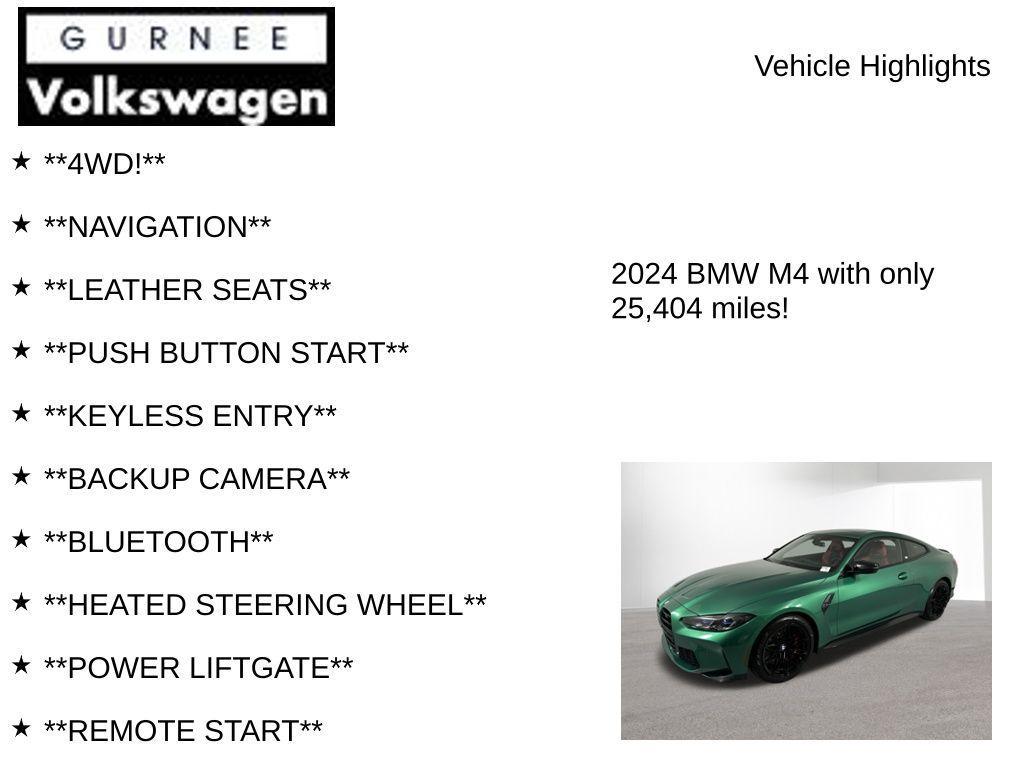 used 2024 BMW M4 car, priced at $77,495