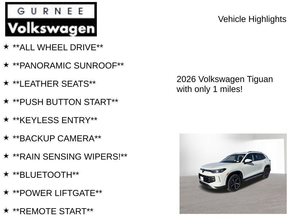 new 2026 Volkswagen Tiguan car, priced at $37,236