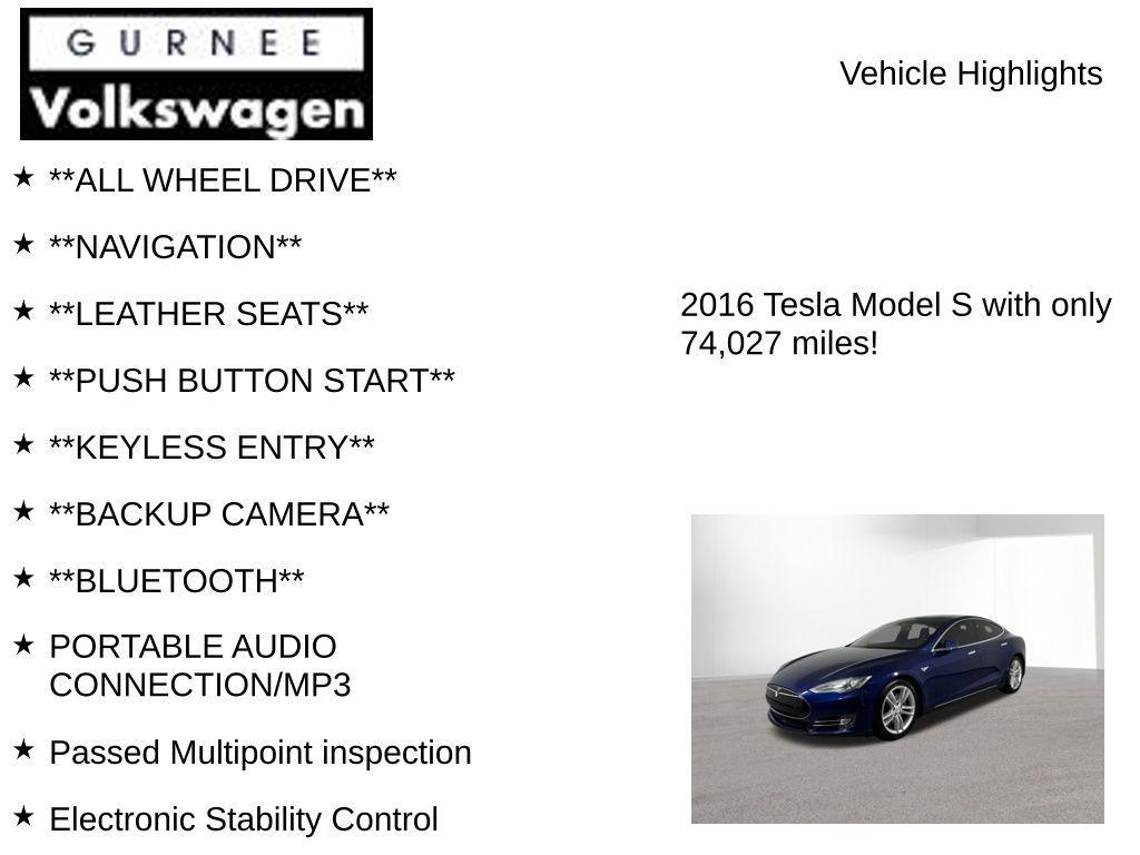 used 2016 Tesla Model S car, priced at $15,999
