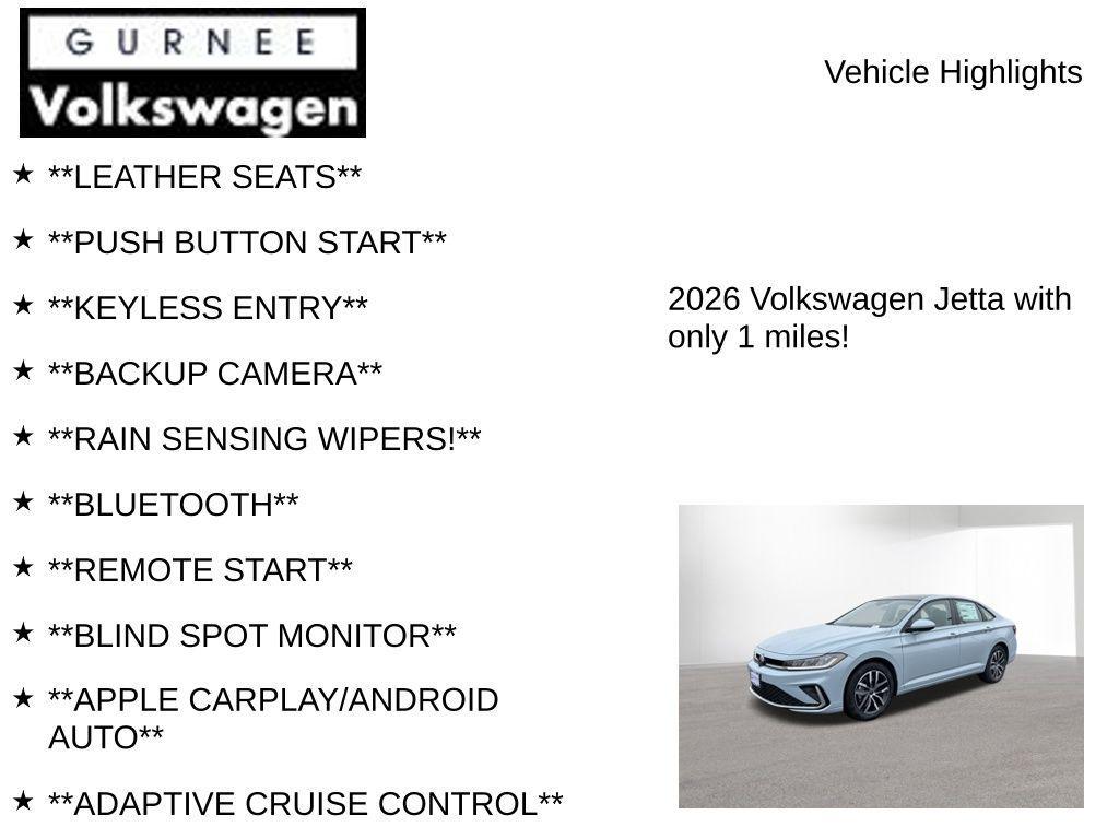 new 2026 Volkswagen Jetta car, priced at $26,018
