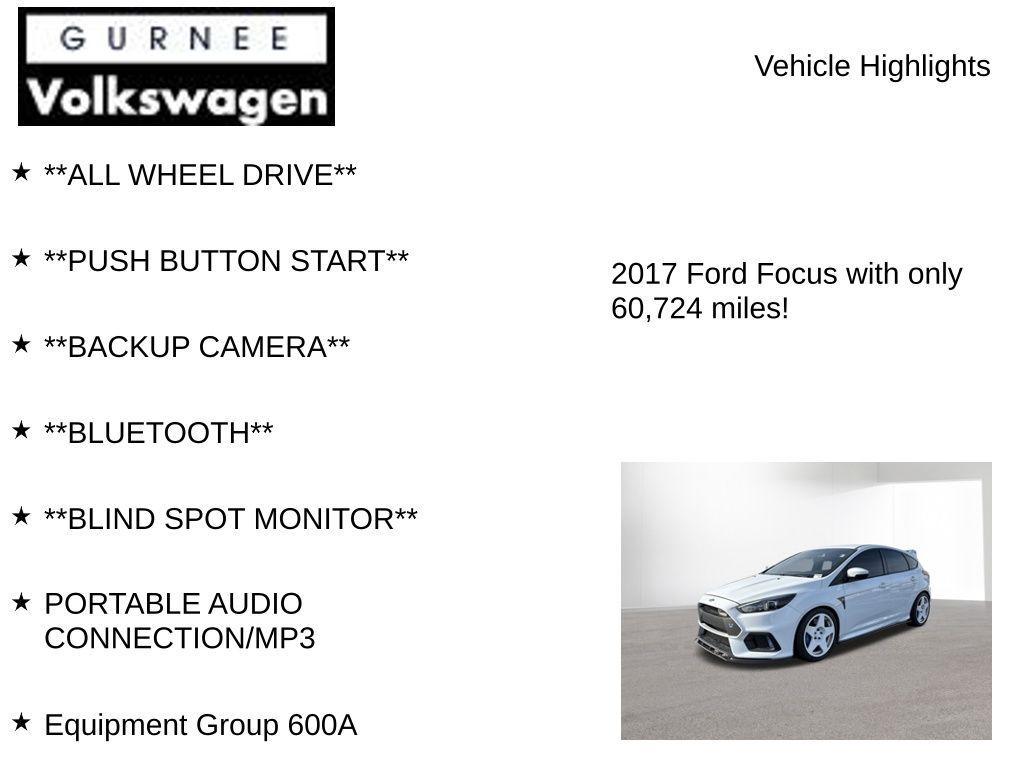 used 2017 Ford Focus RS car, priced at $25,999