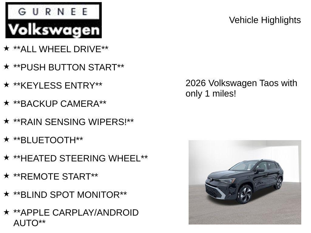 new 2026 Volkswagen Taos car, priced at $32,373