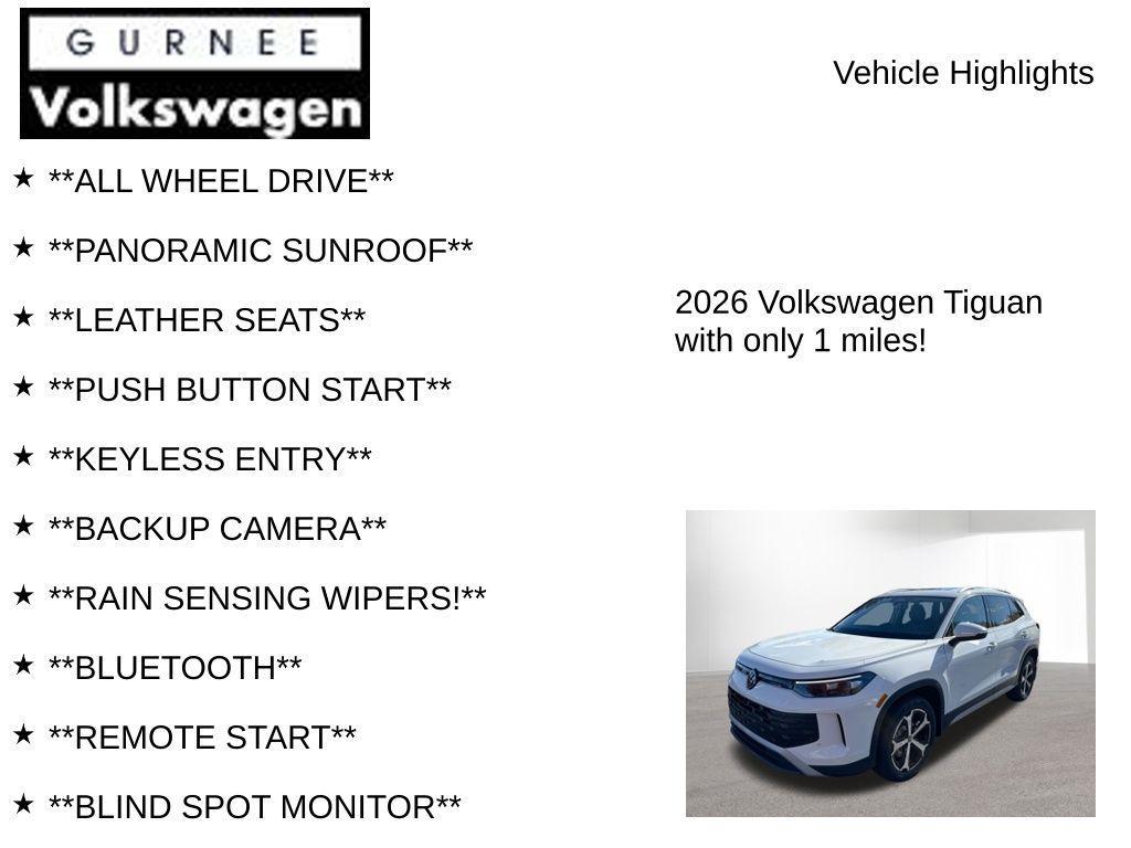 new 2026 Volkswagen Tiguan car, priced at $37,236
