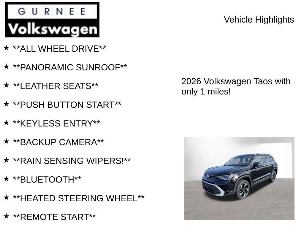 new 2026 Volkswagen Taos car, priced at $30,325