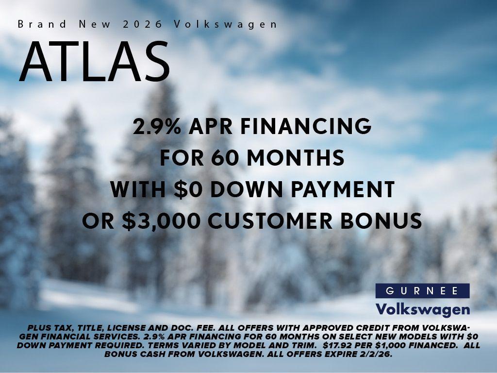 new 2026 Volkswagen Atlas car, priced at $48,190