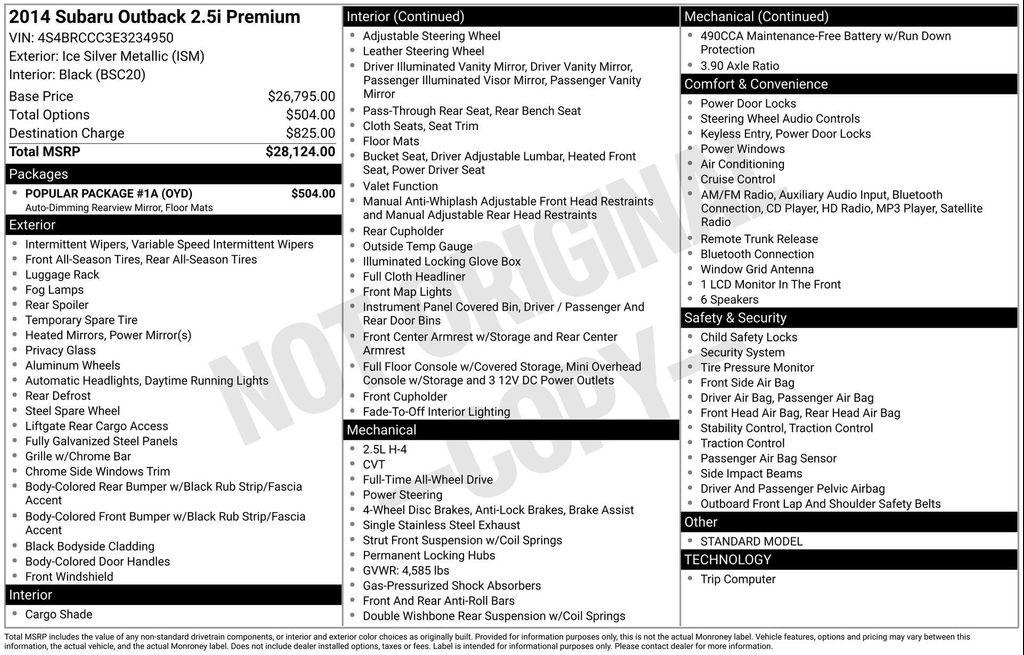 used 2014 Subaru Outback car, priced at $10,750