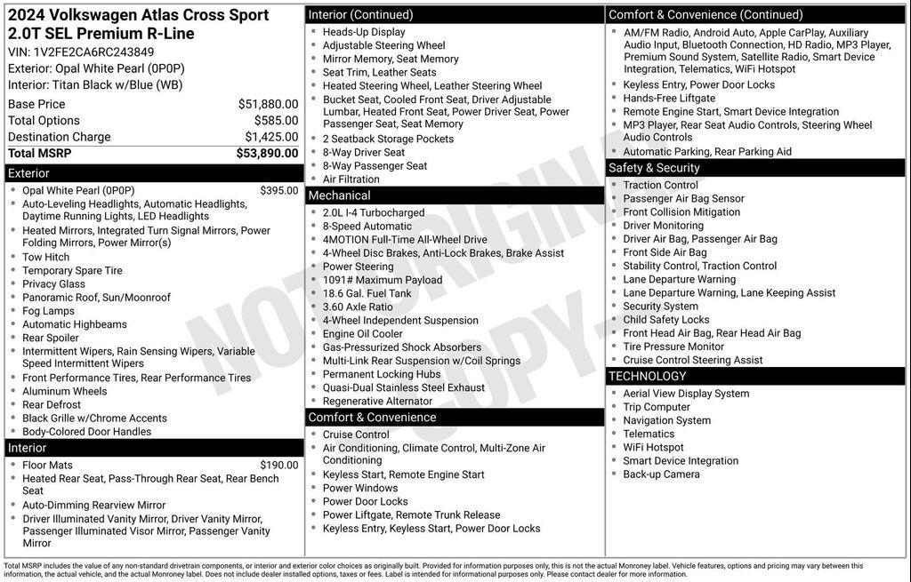 used 2024 Volkswagen Atlas Cross Sport car, priced at $39,977