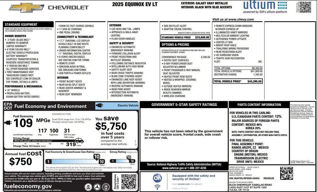 used 2025 Chevrolet Equinox EV car, priced at $22,900
