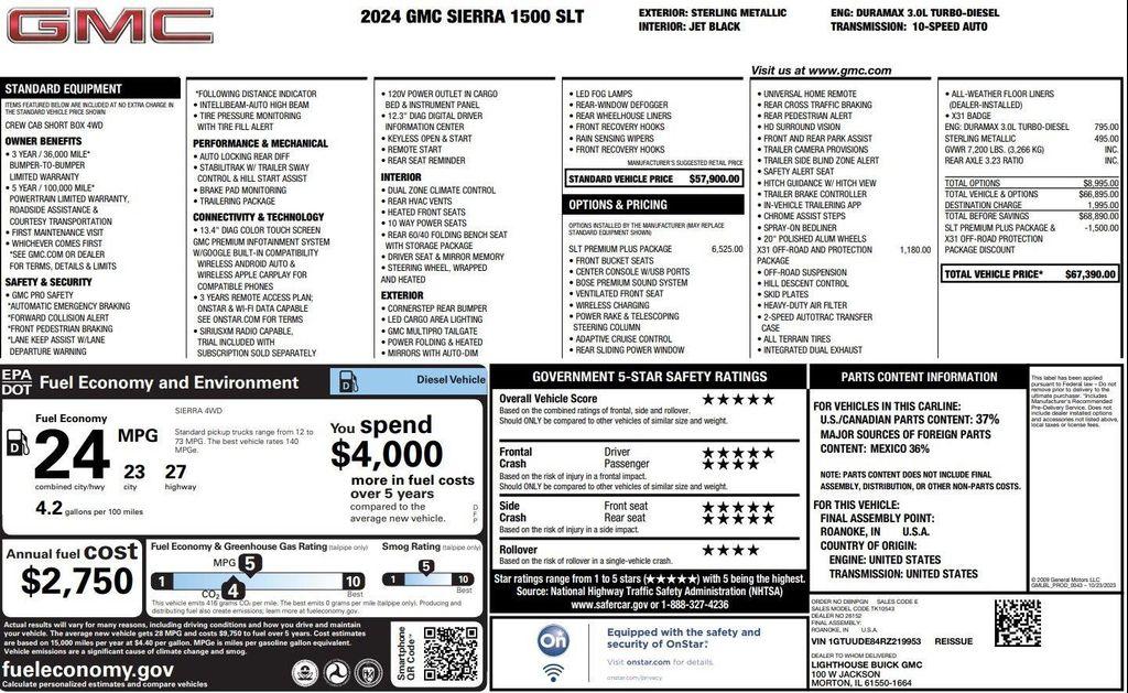 used 2024 GMC Sierra 1500 car, priced at $47,700